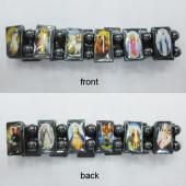 Magnetic Hematite Religious Sealed Icon Bracelet 7.8inch